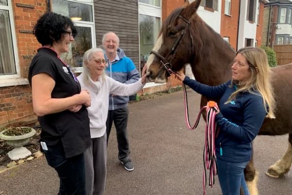 A resident with a horse